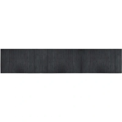 Image of vidaXL Grey Bamboo Area Rug Modern Mat, Anti Slip Backing, Easy to Clean, Neutral Tone, Versatile Use 60x300 cm