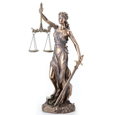 Image of Cold Cast Bronze Cardinal Virtues Our Lady of Justice Statue Figurine, 11 3/4 Inch by Studio Collection Veronese Design