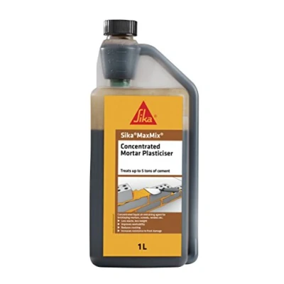 Image of Sika MaxMix Concentrated Mortar Plasticiser Admixture, 1 Litre, Brown