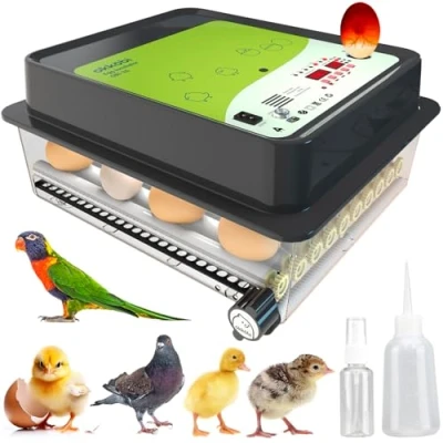 Image of Okköbi OBI 36 Egg Incubator for Hatching Chickens, Ducks &amp; Other Birds + Eggs Humidity Display Temperature Control Automatic Turner Integrated Candler 5 YEAR ASSURANCE