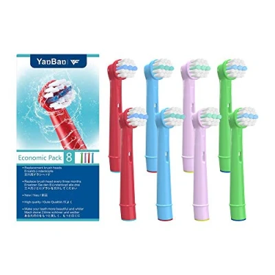 Image of WuYan Kids Toothbrush Heads for Oral B Electric Toothbrush, Replacement Brush Braun Fit EB10 D12 D10 DB4510K D100K, 8pcs