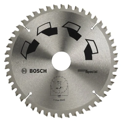 Image of Bosch 1x Circular Saw Blade Special (for Wood, Non Ferrous Metals, Plastic, Ø 180 x 2.5/1.8 30/20 mm, 48 Teeth, FT, with Reduction ring 20 Accessories for Saws)