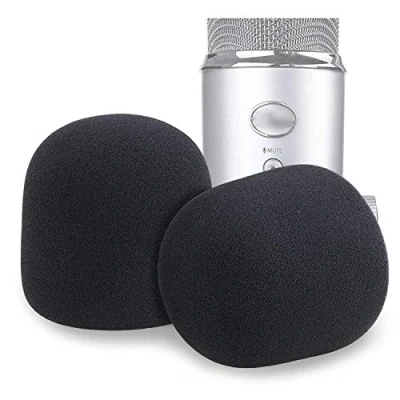 Image of SUNMON Windscreen Pop Filter Large Foam Fits Blue Yeti, Yeti Pro and Other Size Condenser Microphones, 2 Packs