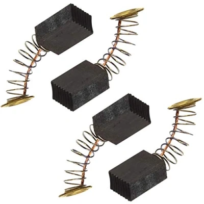 Image of SPARES2GO Carbon Brushes Set for Makita JN1601 Nibbler 6mm x 9mm 12mm (Pack of 4)