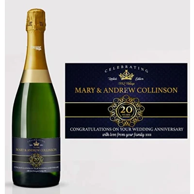 Image of Personalised Anniversary Champagne Bottle Label, Any Wording