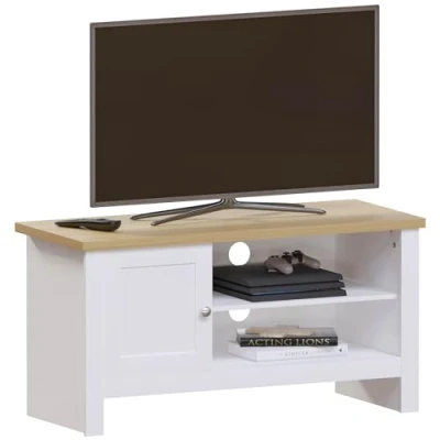 Image of Vida Designs Arlington TV Unit Cabinet Stand Sideboard Entertainment Living room (White, 1 Door)