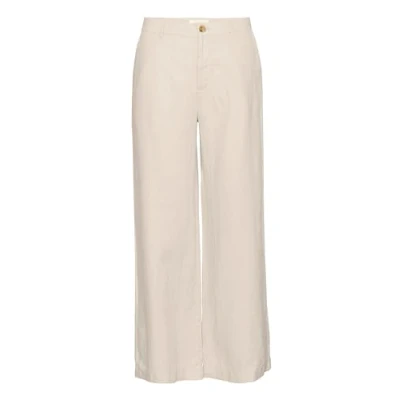 Image of Part Two Women&#039;s Trousers Wide Legs High Waisted Full Length Zip and Button Trousers, French Oak,