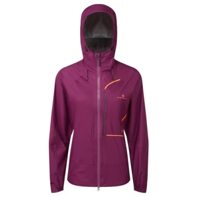 Image of RONHILL Running, Wmn&#039;s Tech Fortify Jacket, Blackcurrant/Mango, 14