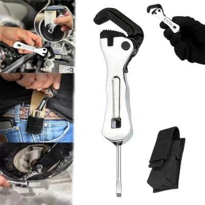Image of NNBWLMAEE The Micro Stubby, 2024 New Stubby Pipe Vise Wrench with Pouch, Self Adjusting Wrench, Portable Multifunctional Universal Size, 2 in 1 Tool for Tight Spaces (1PCS)