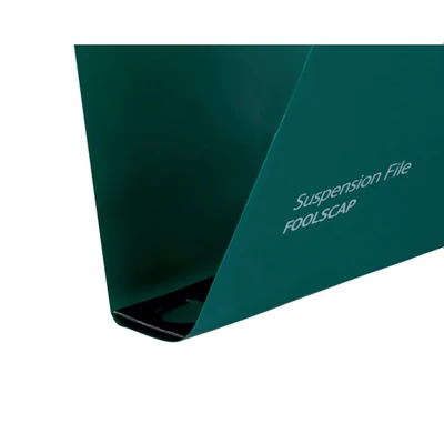 Image of Rexel Foolscap Heavy Duty Suspension Files with Tabs and Inserts for Filing Cabinets, 50 mm base, Polypropylene, Green, Crystalfile Extra, Pack of 25, 3000112