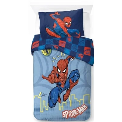 Image of Jay Franco Marvel Spiderman Hero Power 100% Cotton Single Duvet Cover Set Includes 50 x 70 cm Pillowcase