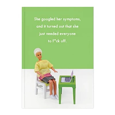 Image of Bold &amp; Bright Hilariously Funny A5 Notebook &#039;Googled Symptoms&#039; Perfect Bound Feint Lined Cheeky Gifts for Her Women Friends Wife Girlfriend Sold by Brainbox Candy