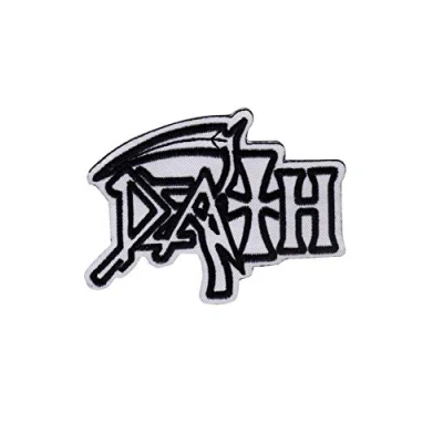 Image of Death Metal Band Red Silver Patch Badge Embroidered Iron on Applique Souvenir Accessory