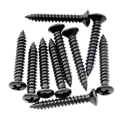 Image of Musiclily Ultra 2.5x18mm Stainless Steel Countersunk Mounting Screws for Electric Guitar Bass String Guide or Pickup Ring, Black (Set of 10)