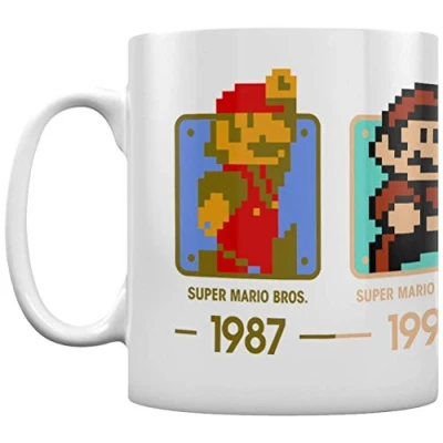 Image of Pyramid International Super Mario (Dates) Official Boxed Ceramic Coffee/Tea Mug, Paper, Multi Colour, 1 Count (Pack of 1)