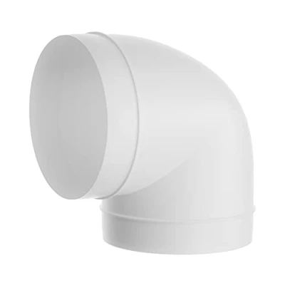 Image of 90 Degree 5 Inch / 125mm Plastic Elbow Bend Connect Ducting Pipe, Duct or Hose Straight Flexible Ventilation Connector Round Joint Tube