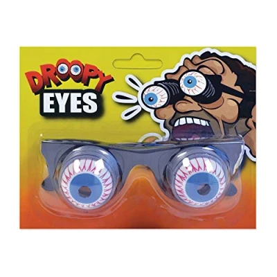 Image of Adult Joke On Springs Fancy Dress Party Accessory Droopy Goggle Eyes Glasses Uk