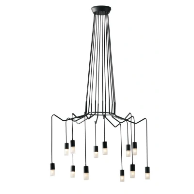 Image of Spider 12 Light Hanging Wire Pendant, Anthracite, G9
