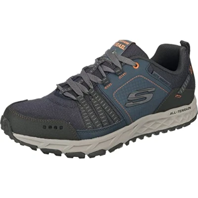 Image of Skechers Men&#039;s Escape Plan Trainers, Blue Navy Orange, 7.5 UK
