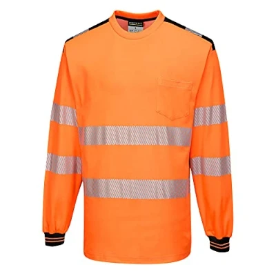 Image of Portwest PW3 Hi Vis T Shirt L/S Orange/Black Large