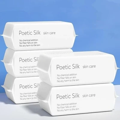 Image of Forrader Disposable Soft Dry Wipes, Simple Wet and Cleansing Face Towel, Skincare Facial Cotton Tissue, for Sensitive Skin &amp; Baby Care Makeup Removing Surface Cleaning (5pack=500pcs)