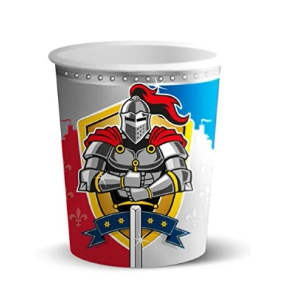 Image of Folat 62851 Ritter Drinking Cup 250 ml Pack of 8, Multicoloured, 8 Stück (1er Pack)