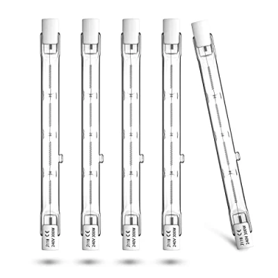 Image of Luxvista R7S 118mm 300W Halogen Lamp Pencil Bulb Dimmable Warm White 2800K AC220 240V 5900lm J118 Linear Spotlight for Landscape Lighting, Security, 5 Pack