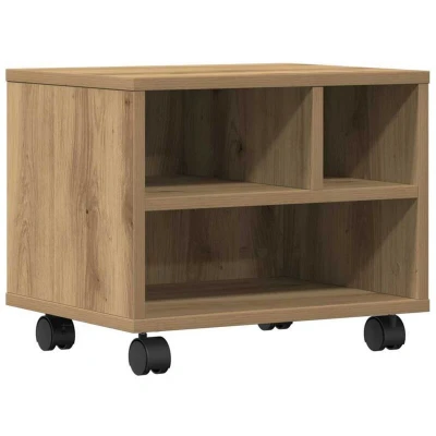 Image of vidaXL Printer Stand with Wheels Artisan Oak 41x32x33,5 cm