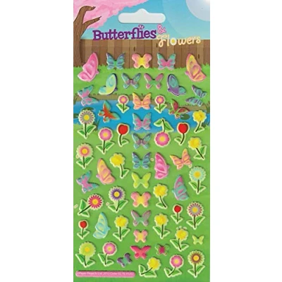 Image of Butterflies Chunky Reusable Craft Stickers Perfect for Activities Children and Adults on Non Porous Surfaces