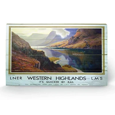 Image of Pyramid International Western Highlands 1 Wood Print, Multi Colour, 45 x 76 1.3 cm