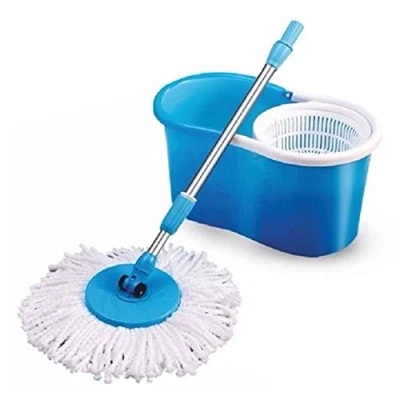 Image of 360 Floor Magic SPIN MOP Bucket Set Microfiber Rotating Dry Heads with 2 (Blue)