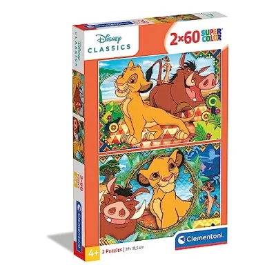Image of Clementoni 21604 Supercolor Puzzle for children Disney Lion King 2 x 60 Pieces