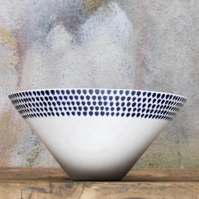 Image of Nkuku Indigo Drop Serving Bowl Medium
