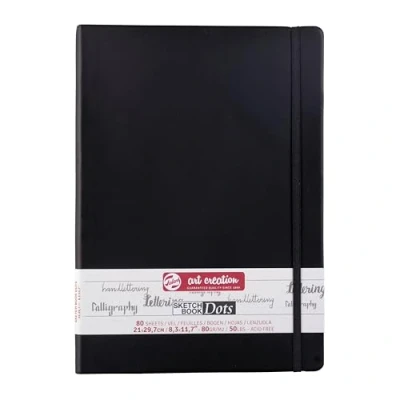 Image of Talens Art Creation Dotted Sketchbook 80 Sheets, 21 cm x 29.7 Size, Black