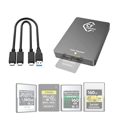Image of CFexpress Type A Card Reader SuperSpeed USB 3.1 Gen2 10Gbps Memory Adapter Portable Aluminum Support Windows/Mac OS/Linux/Android