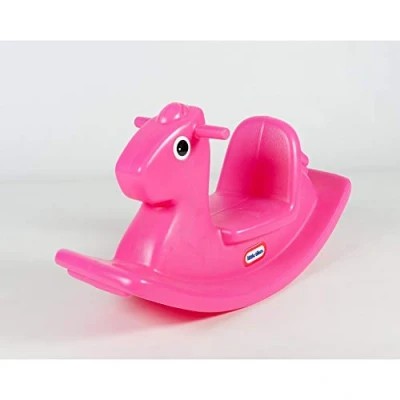 Image of Little Tikes Rocking Horse. Toddler Toy With Easy Grip Handles and Stable Saddle. Durable, Stable, Kid Safe For Indoor or Outdoor. Magenta,Aged 18 Months +,26.4 x 28.6 48.5 cm