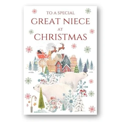 Image of Second Ave Great Niece Christmas Polar Bear Xmas Holiday Festive Greetings Card