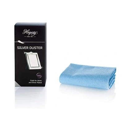 Image of HAGERTY silver Duster cleaning cloth with tarnish protection 55x35 cm I Impregnated cotton polishing Efficient for and plated metal vases frames etc