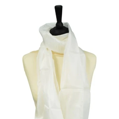 Image of Pebeo Ponge 5 Pure Silk Shawl, White, 45 X 180 Cm EU