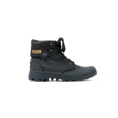 Image of Palladium Baggy Coated Laceup ankle boots, Size: 3.5, Black Synthetics