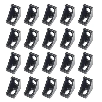 Image of Befenybay 20PCS Extruded Aluminum Profile 2028 Corner Bracket Right Angle for 6mm Slot Extrusion 2020 Series (2028 Black 20)