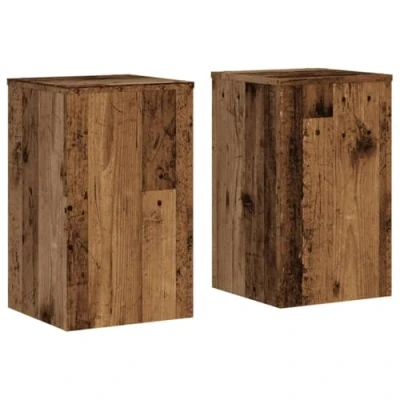 Image of vidaXL Plant Stands 2 pcs Old wood 30x30x50 cm Engineered