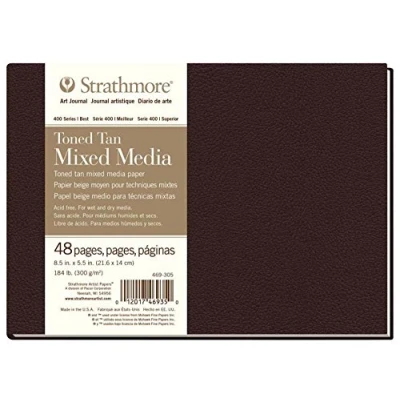 Image of Strathmore Paper Hardbound Toned Tan Mixed Media Art Journal, 8.5&quot;x5.5&quot;