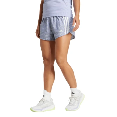 Image of adidas Women&#039;s Own The Run AOP Shorts in Blue Perfect for Active Running Sessions