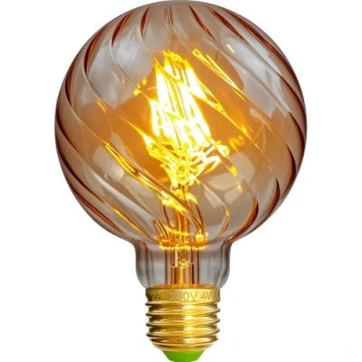 Image of Tianfan Led Bulbs Vintage Light Bulb 4W 2500Kelvin Warm Swirl Edison G95 220/240V E27 Specialty Decorative (Golden)