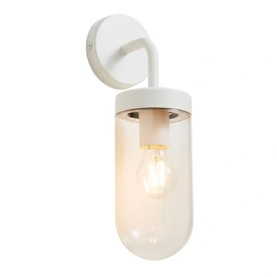 Image of Kew Curved Arm Outdoor Wall Lantern Ivory IP44