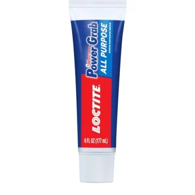 Image of Loctite 2029846 Power Grab Express All Purpose Adhesive, Versatile Construction Glue for Cement, Tile, Wall &amp; More 6 fl oz Squeeze Tube, Pack of 1, White, 1