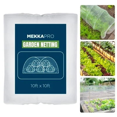 Image of MEKKAPRO XL Mosquito Bug Screen Netting, Garden Netting for Vegetables, Flowers, Fruits, Plants Barrier Insect Bird (10ft x 10ft (3m 3m))