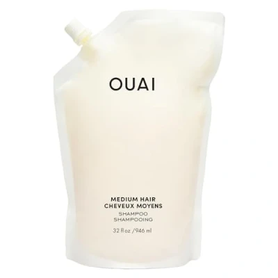 Image of OUAI Medium Shampoo Refill Hydrating with Coconut Oil, Babassu, Kumquat Extract and Keratin Strengthens, Nourishes Adds Shine Paraben, Phthalate Sulfate Free Hair Care 946ml