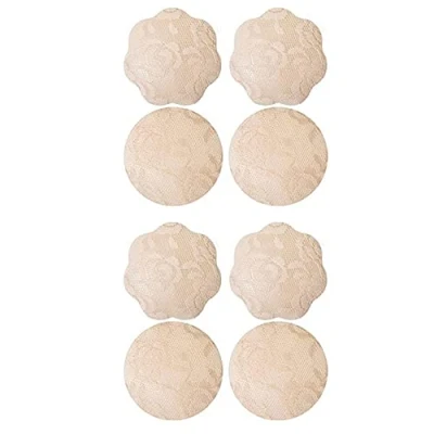 Image of Girspov Sexy Nipple Cover Reusable Adhesive Pasties Ultra Thin Invisible Bra Breast Petals for Women Pads Stickers Beige